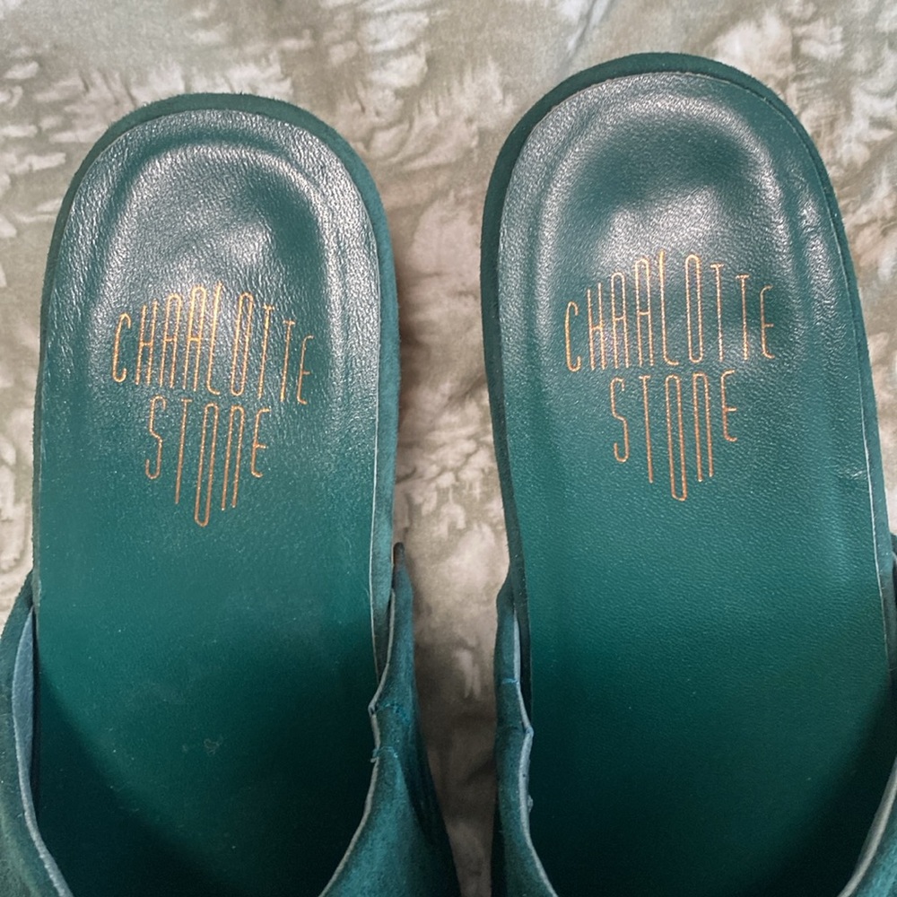 Charlotte Stone Martino Clogs in Emerald - Picture 7 of 12